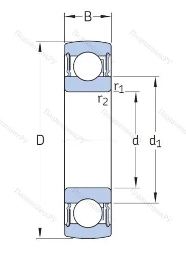 Шариковый однорядный подшипник 1580208 в Санкт-Петербурге