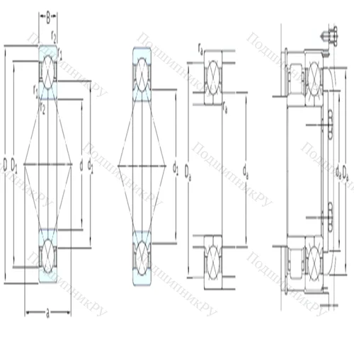 Подшипник шариковый радиально-упорный с четырёхточечным контактом QJ 206N 2MA
