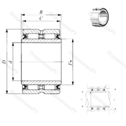 Подшипник игольчатый радиальный GBRI 446828 UU от производителя  IKO