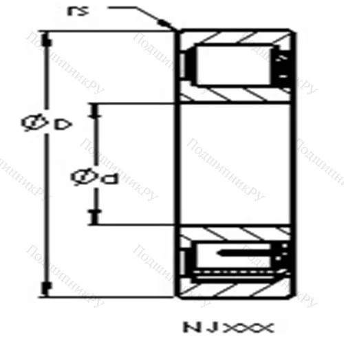 Подшипники роликовые радиальные с цилиндрическими роликами NJ 2309 EMA от производителя  AST