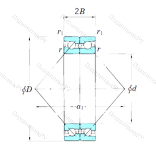 Подшипник шариковый радиально-упорный спаренный ACT 017BDB