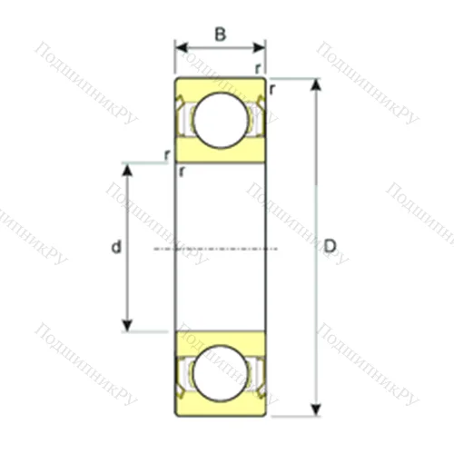 Подшипник шариковый радиальный SS 6202-ZZ