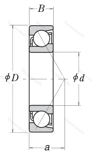 Однорядный шариковый подшипник 7304 BW от производителя  NSK
