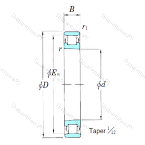 Подшипник роликовый радиальный N 1016K