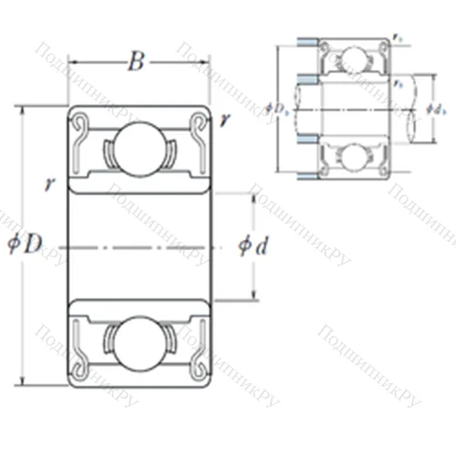Подшипник шариковый радиальный R 156-2RS от производителя  ISO