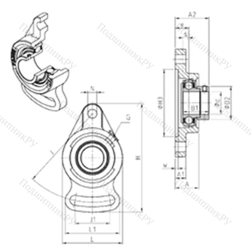 Подшипниковый узел шариковый радиальный ESFAE 206 от производителя  SNR