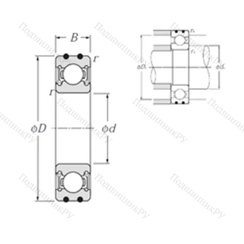 Подшипник шариковый радиальный AC-6209LLU