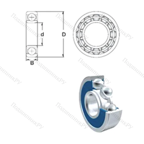 Подшипник шариковый радиальный 61802-2RS от производителя  ZEN