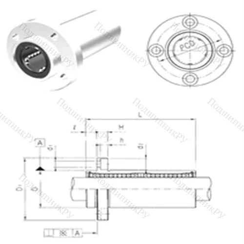 Подшипник шариковый линейный LMEFP 20LUU от производителя  Samick