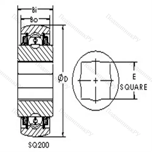 Подшипники шариковые радиальные с квадратным отверстием GSQ 208-100A от производителя  AST