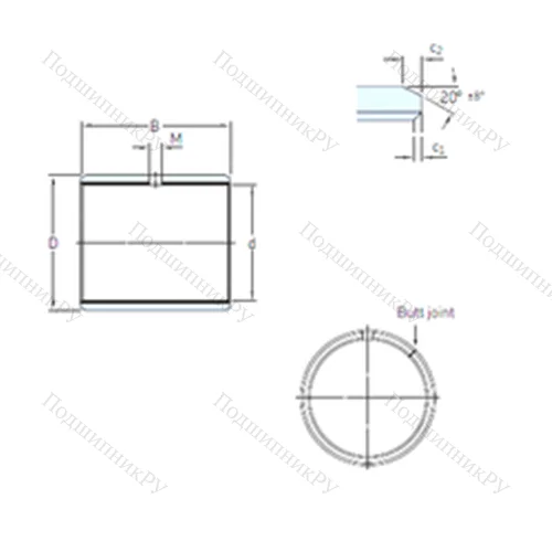 Подшипник скольжения PCM 050708 E от производителя  SKF