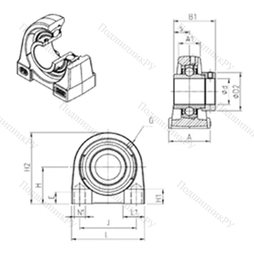 Подшипниковый узел шариковый радиальный EXPG 202 от производителя  SNR