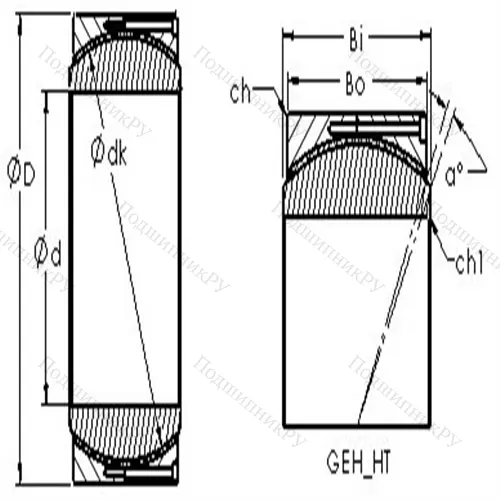 Подшипник скольжения сферический GEC 380HT от производителя  AST