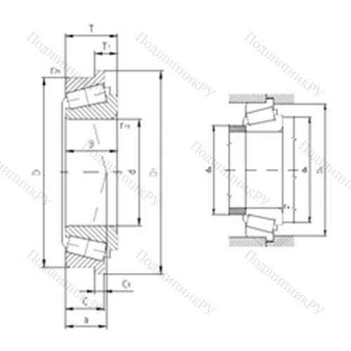 Подшипник роликовый радиально-упорный K-JXC 25640CB/K-JXC 25640D от производителя  ZVL
