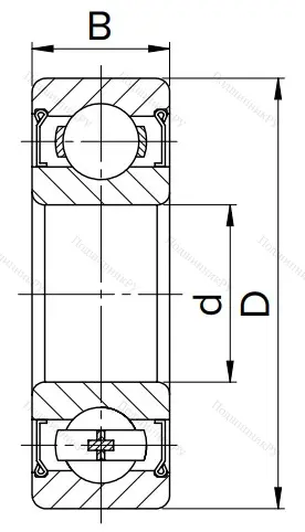 Шариковый однорядный подшипник 80202 (6202 ZZ) в Санкт-Петербурге