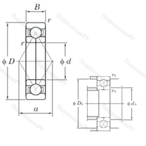 Подшипник шариковый радиально-упорный 6214BI
