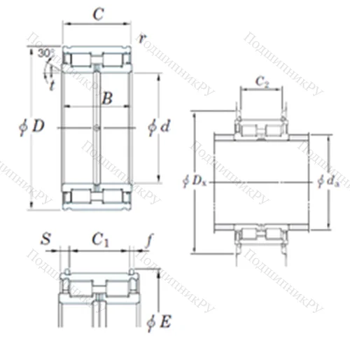 Подшипник роликовый радиальный DC 5016NR