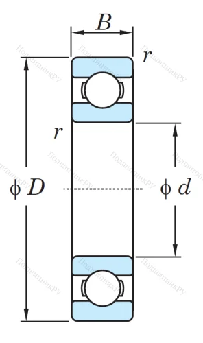 Однорядный шариковый подшипник 6018 от производителя  KOYO