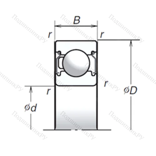 Подшипник шариковый радиальный 6009T 1XZZ
