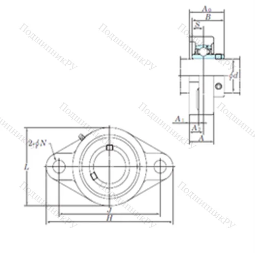 Подшипниковый узел шариковый радиальный UCFL 311-32 от производителя  KOYO