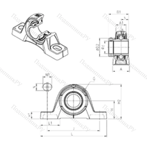 Подшипниковый узел шариковый радиальный EXPE 215 от производителя  SNR