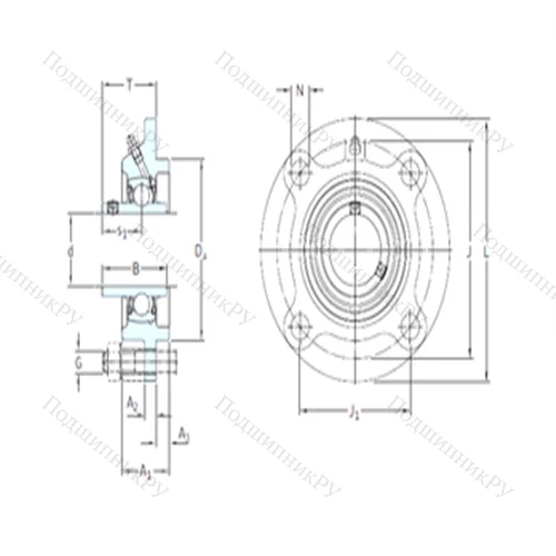 Подшипниковый узел шариковый радиальный FYC 55 TF от производителя  SKF