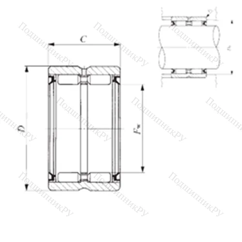 Подшипник игольчатый радиальный GBR 101816 UU от производителя  IKO