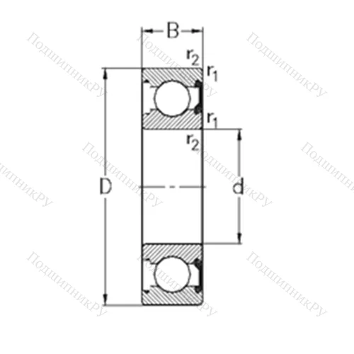 Подшипник шариковый радиальный 61908-2RSR от производителя  NKE