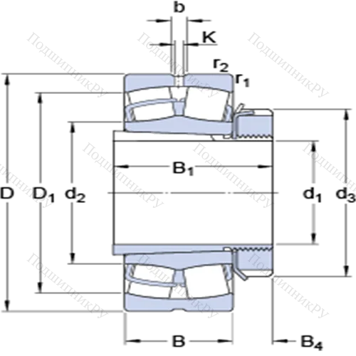 Сферические роликоподшипники на закрепительной втулке 22211 EK + H 311