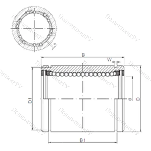 Подшипник шариковый линейный KB 0825AJ от производителя  CX