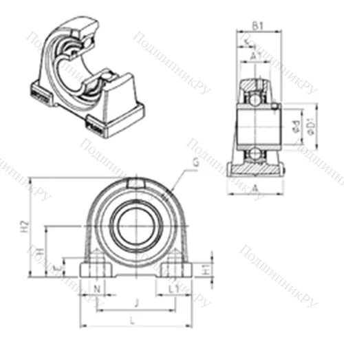 Подшипниковый узел шариковый радиальный UCPA 209 от производителя  SNR