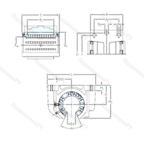 Подшипник шариковый линейный LUCF 40 от производителя  SKF