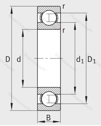 Однорядный шариковый подшипник 6226 от производителя  FAG