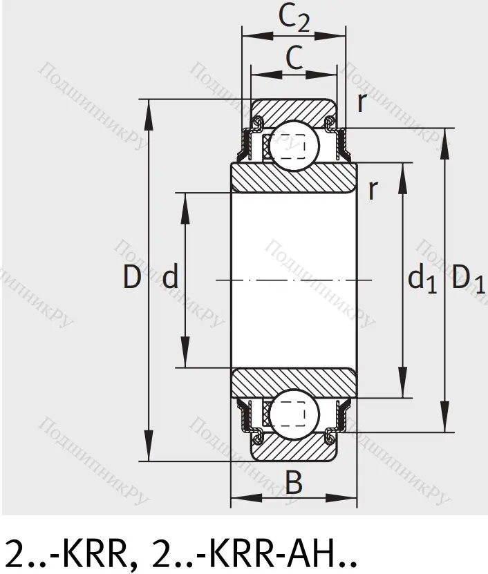 Закрепляемый подшипник 205 XL KRR