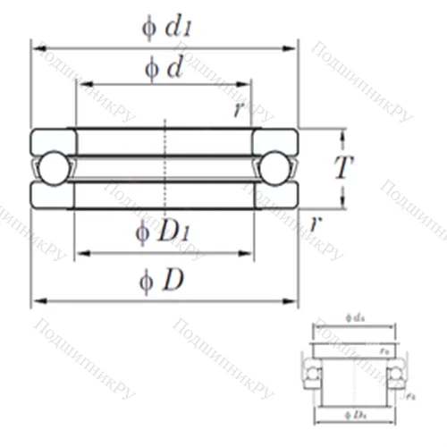Подшипник шариковый упорный 51288