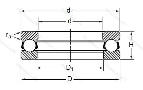 Упорный шариковый подшипник 8122 (51122) в Санкт-Петербурге