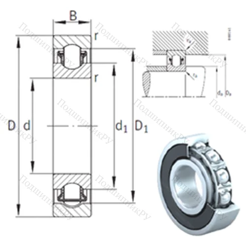Подшипник с шариковыми роликами (ball roller) радиальный BXRE 004-2RSR от производителя  INA