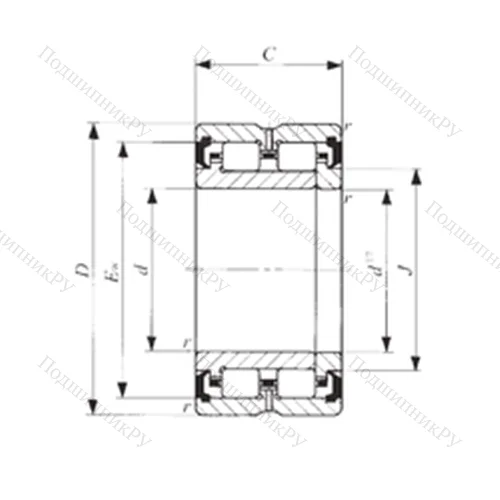 Подшипник роликовый радиальный TRU 304830UU от производителя  IKO