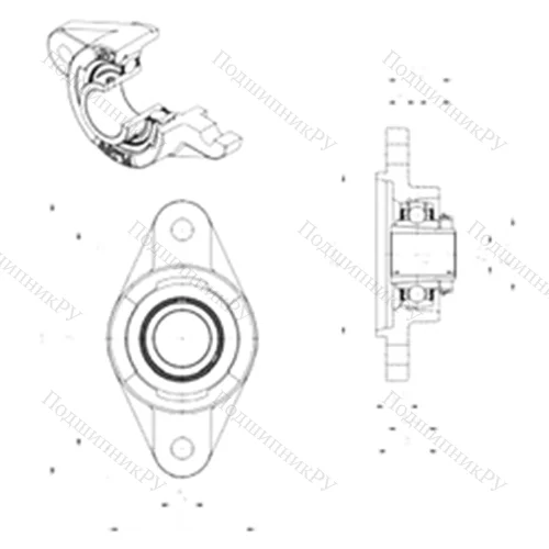 Подшипниковый узел шариковый радиальный UKFLZ 206H от производителя  SNR