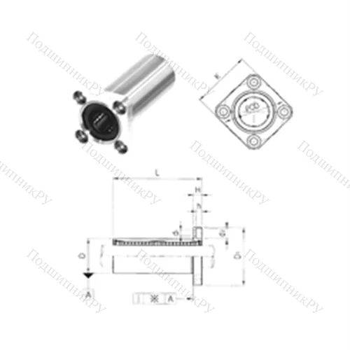 Подшипник шариковый линейный LMK 13L от производителя  Samick
