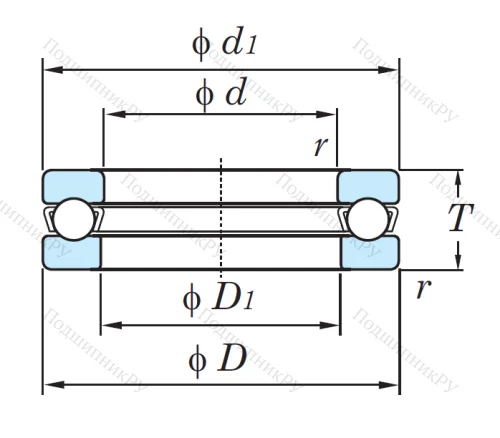 Упорный шариковый подшипник 51205 MG от производителя  KOYO