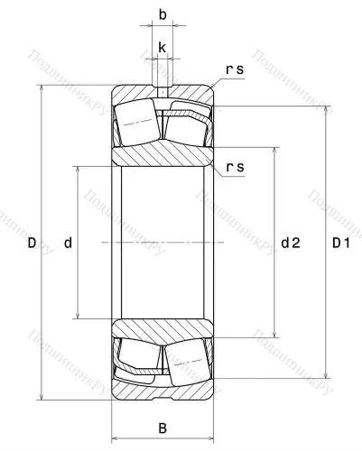 Сферический роликовый подшипник 23222 EAW 33 от производителя  SNR