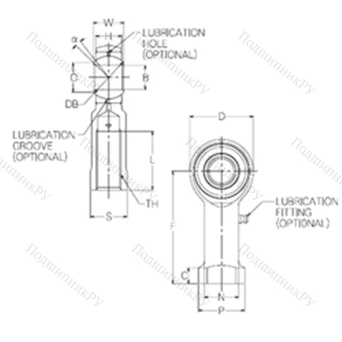 Подшипник скольжения сферический HR 18 от производителя  NMB