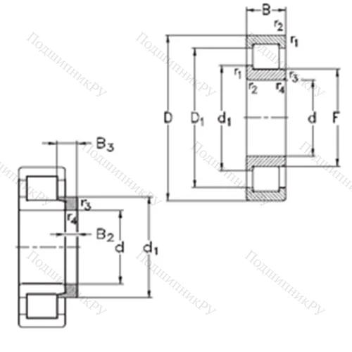 Подшипник роликовый радиальный NJ 320-E-M 6+HJ 320-E от производителя  NKE