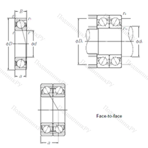 Подшипник шариковый радиально-упорный 7913DF