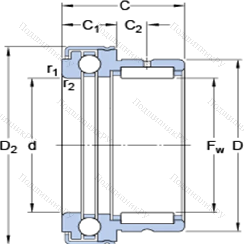 Комбинированные упорные шарикоподшипники с игольчатыми роликами NKX 50 Z от производителя  SKF Комбинированные упорные шарикоподшипники с игольчатыми роликами NKX 50 Z от производителя  SKF
