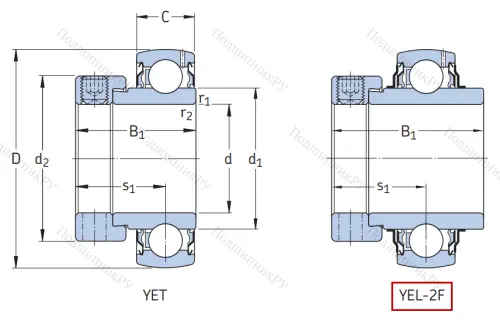 Корпусный подшипник YEL 204-2F в Санкт-Петербурге