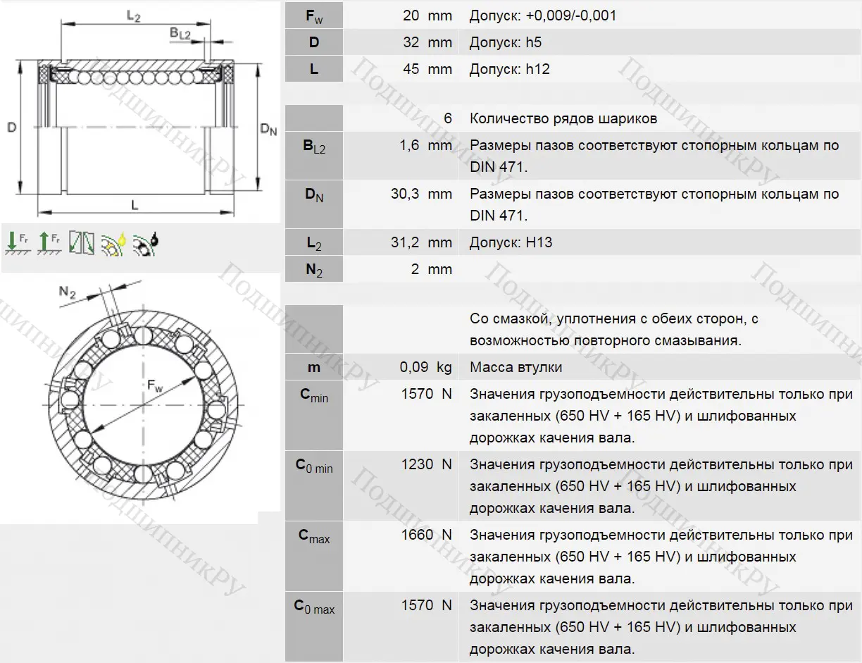 Подшипник KB 20 PP в Санкт-Петербурге