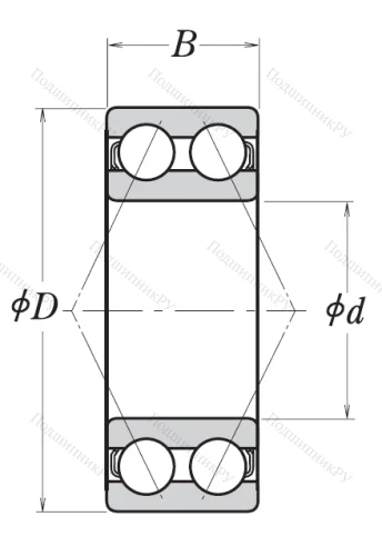 Двухрядный шариковый подшипник 3303 B 2RSRTNG C 3 от производителя  NSK