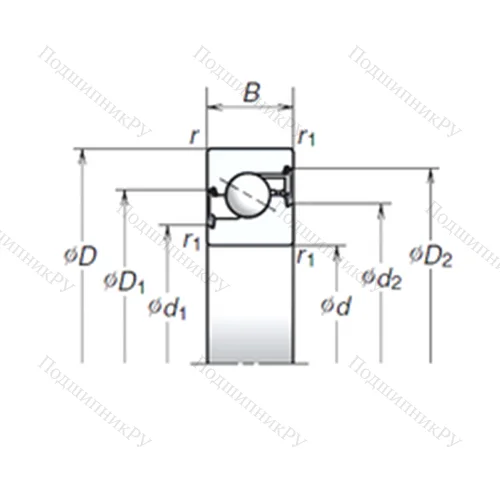 Подшипник шариковый упорно-радиальный 30TAC 62BDDG от производителя  NSK Подшипник шариковый упорно-радиальный 30TAC 62BDDG от производителя  NSK